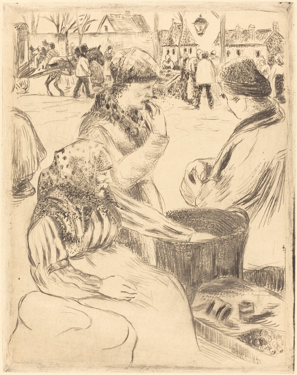 Vendedores de castañas de Camille Pissarro
