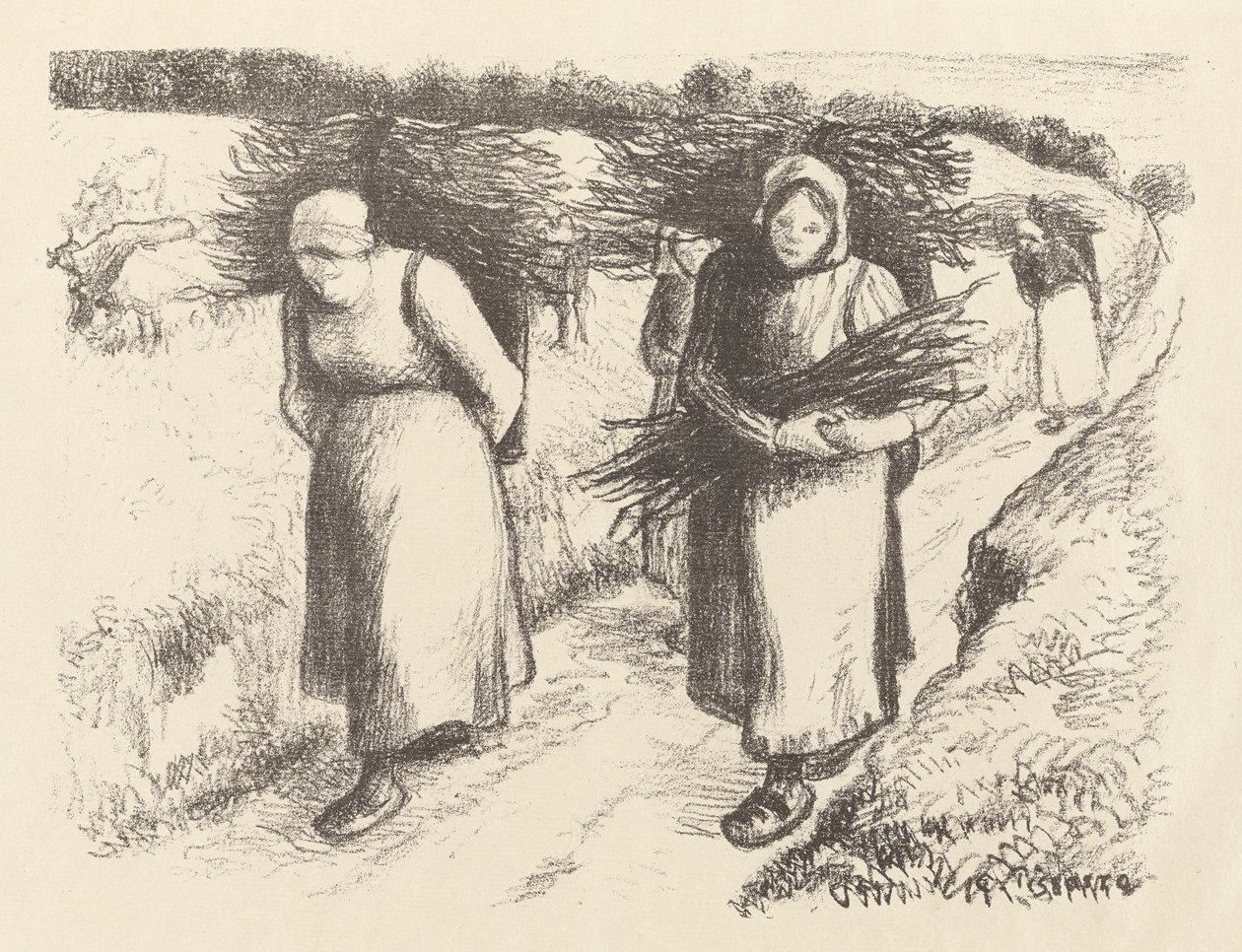 Transportadores de leña de Camille Pissarro