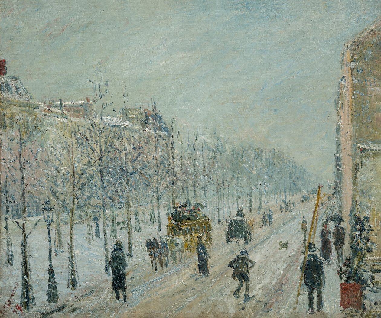 Francés: Les boulevards extérieurs. Effet de neige
Danés: De ydre boulevarder i snevejr de Camille Pissarro