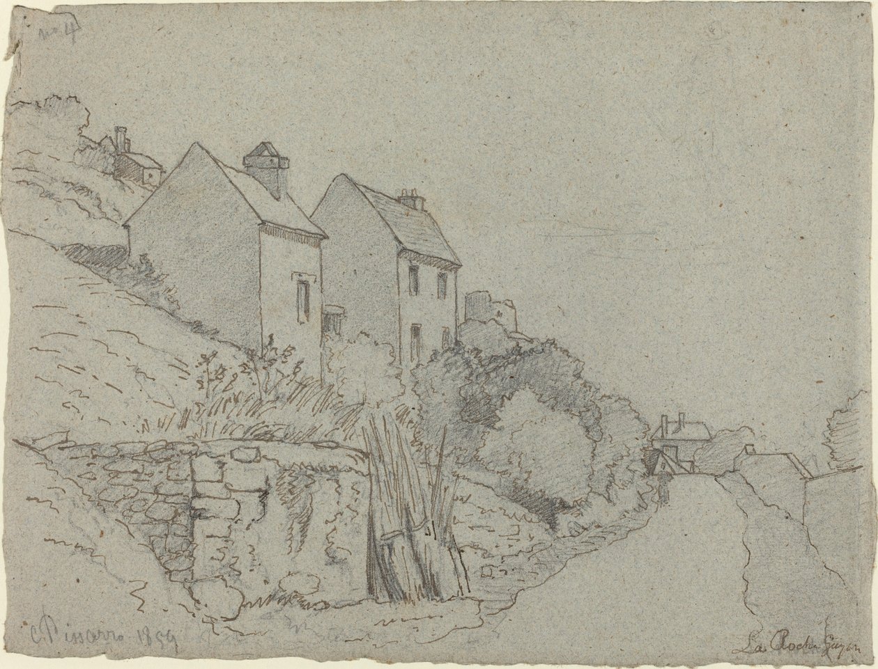 Casas junto a un camino, 1859 de Camille Pissarro