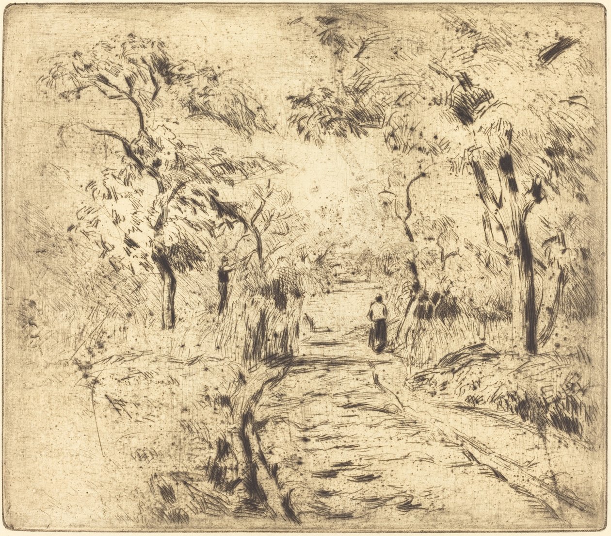 En los Campos de Ennery, 1875 de Camille Pissarro