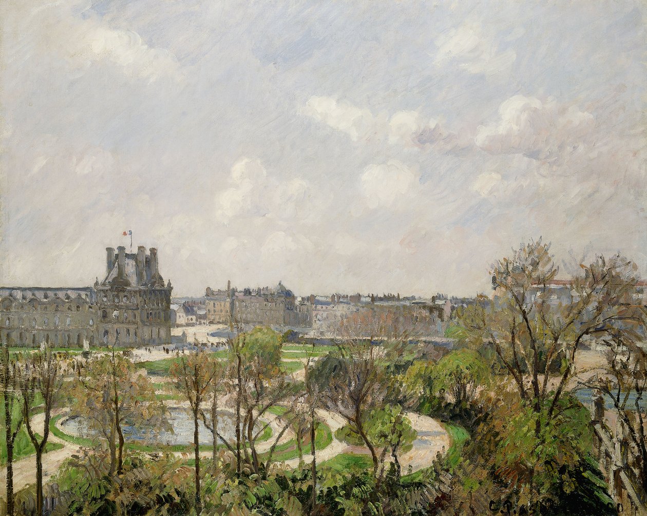 Jardín de las Tullerías, mañana de primavera; Jardin des Tuileries, Matin, Printemps, 1900 de Camille Jacob Pissarro