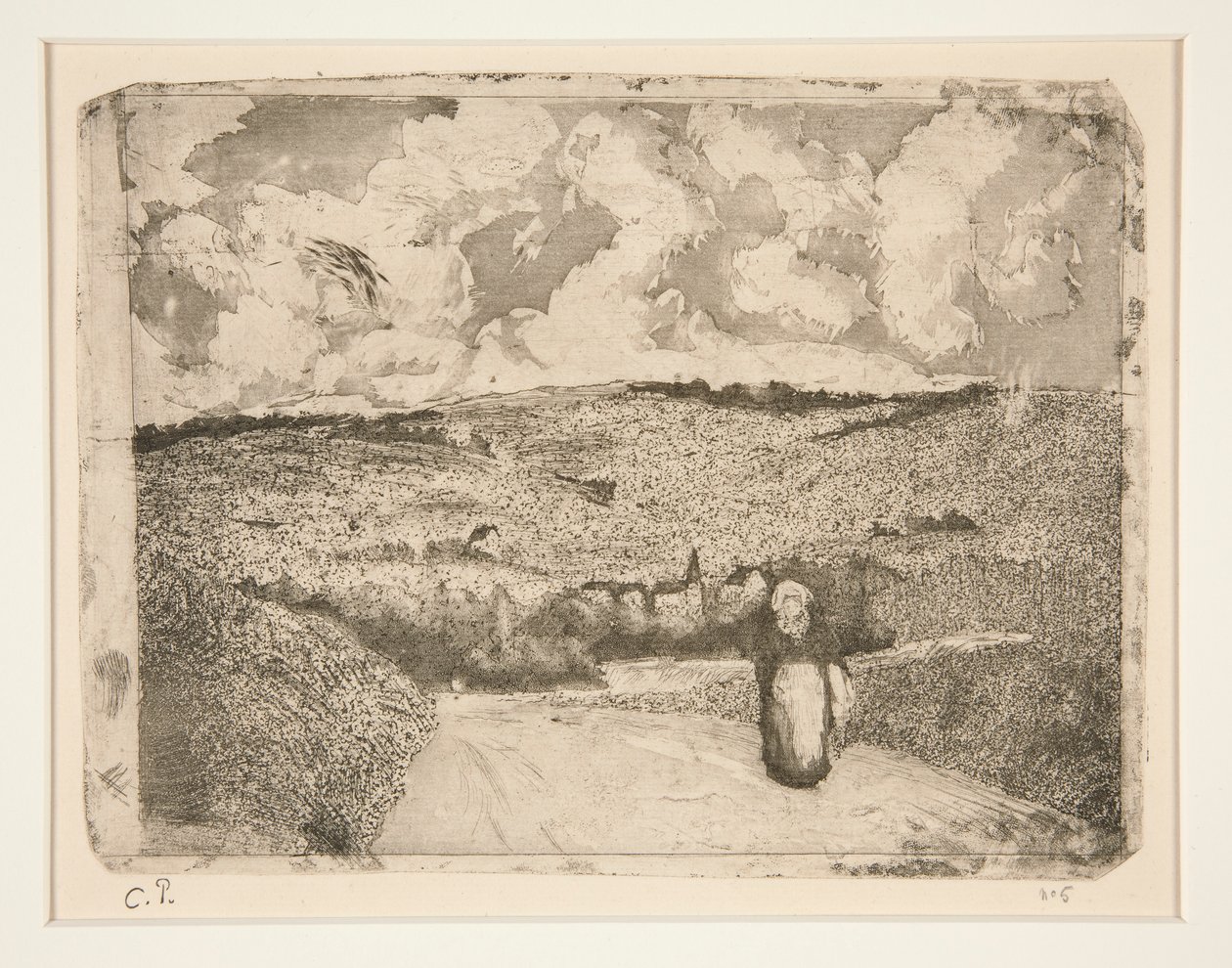 La Femme sur la route (La mujer en el camino) de Camille Pissarro