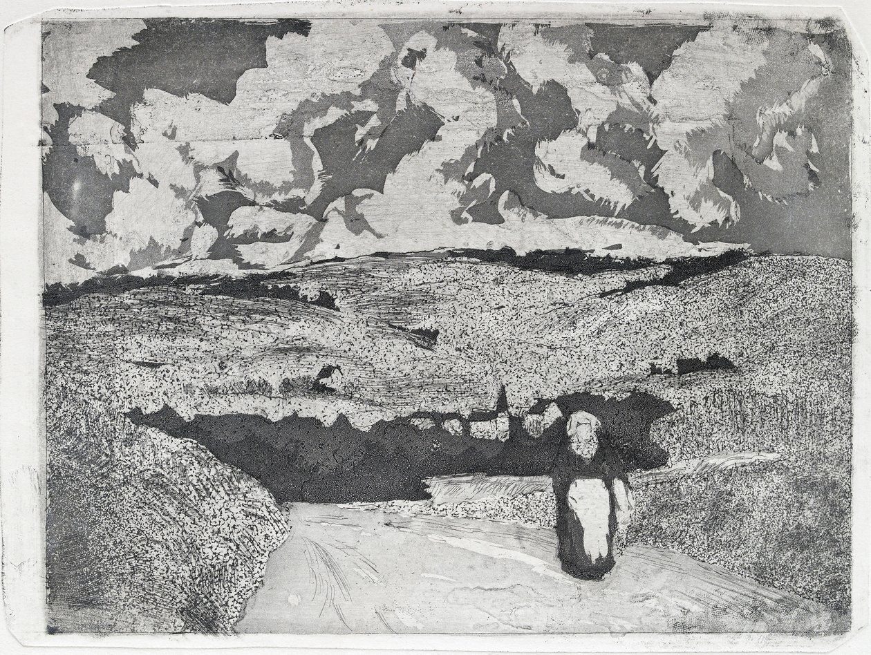 La mujer en la carretera de Camille Pissarro