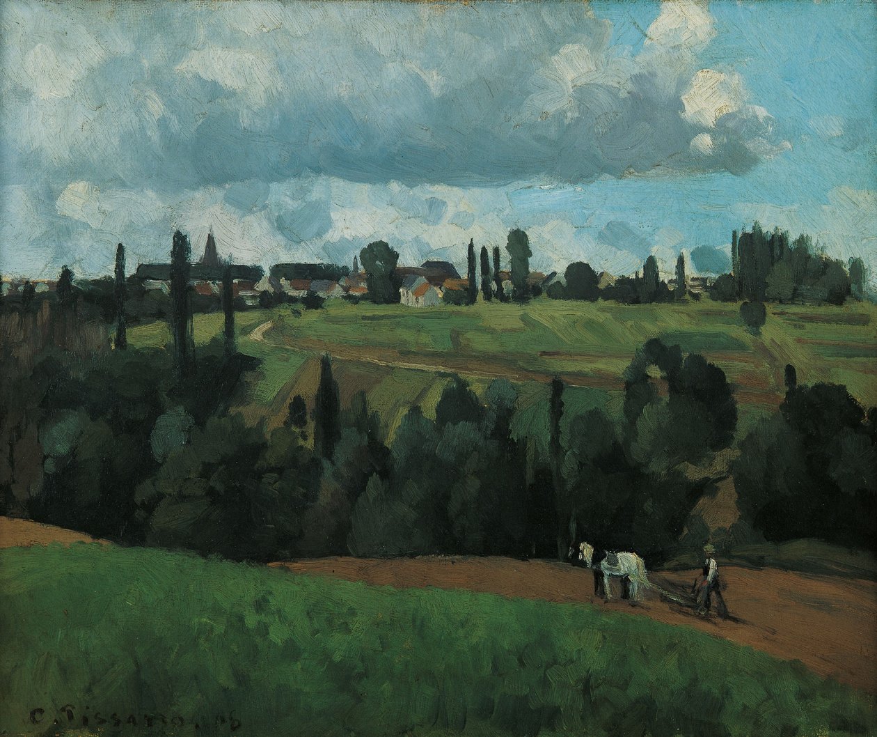 Paisaje cerca de Ennery, cerca de Pontoise de Camille Pissarro