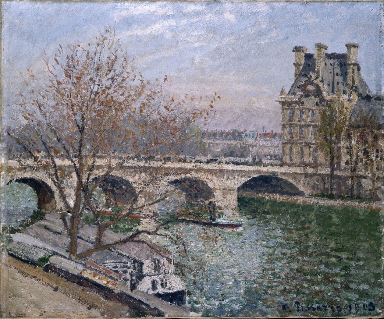 Le Pont Royal y Pavillon de Flore de Camille Jacob Pissarro