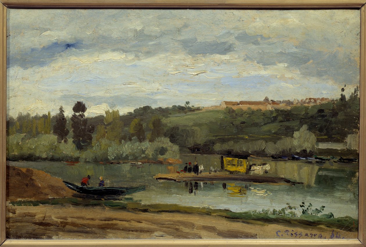 Le bac à la Varenne Saint Hilaire de Camille Jacob Pissarro