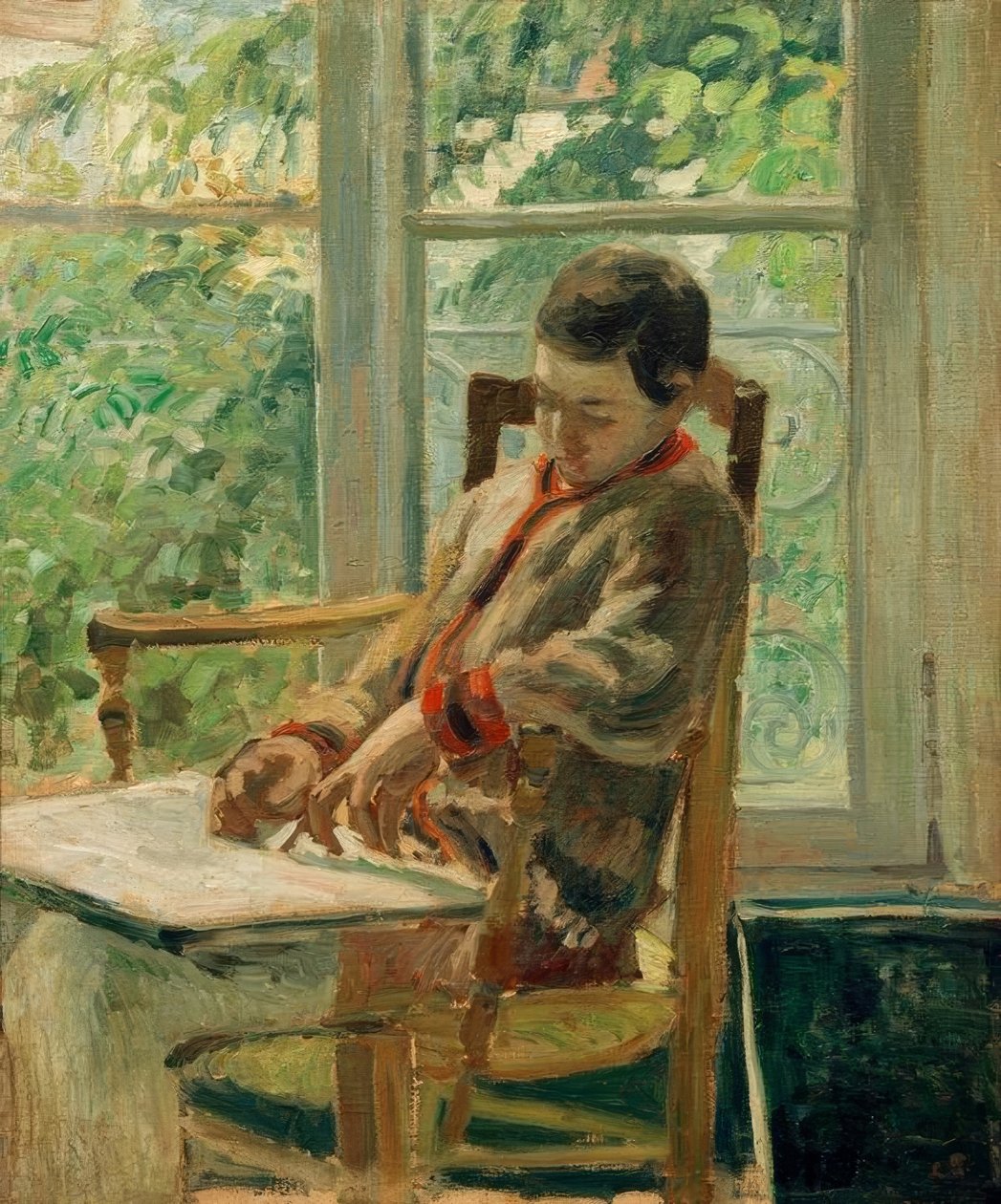 Lucien Pissarro en su habitación de Camille Jacob Pissarro