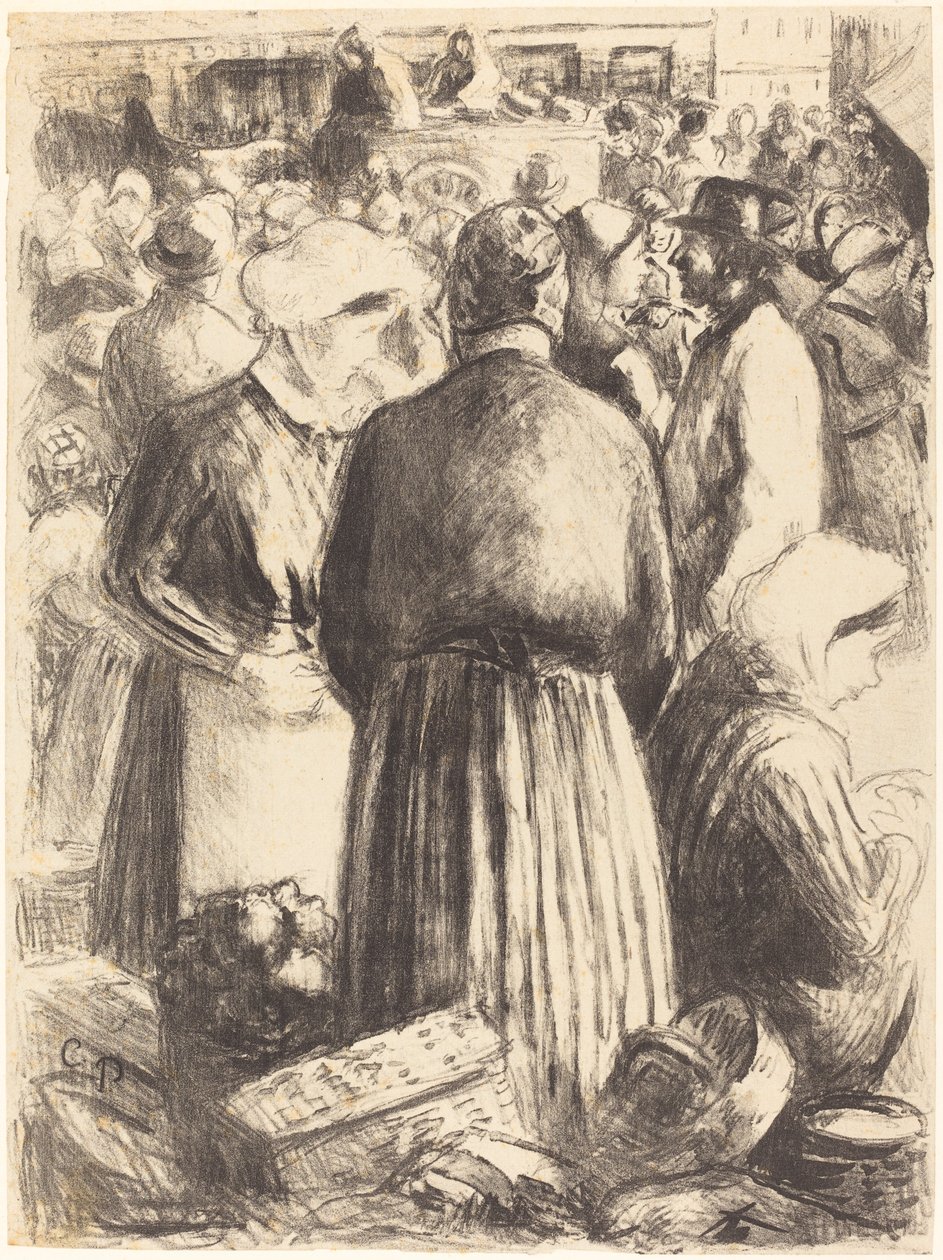 Mercado en Pontoise de Camille Pissarro