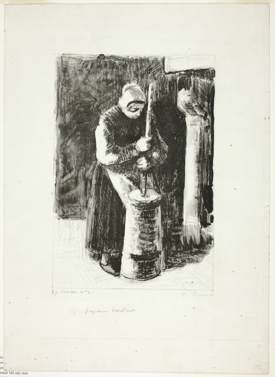 Campesina batiendo leche de Camille Pissarro