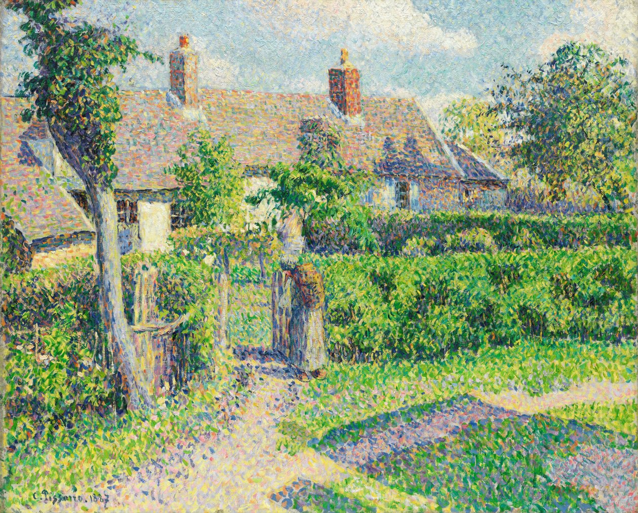 Casas de campesinos, Eragny, 1887 de Camille Jacob Pissarro