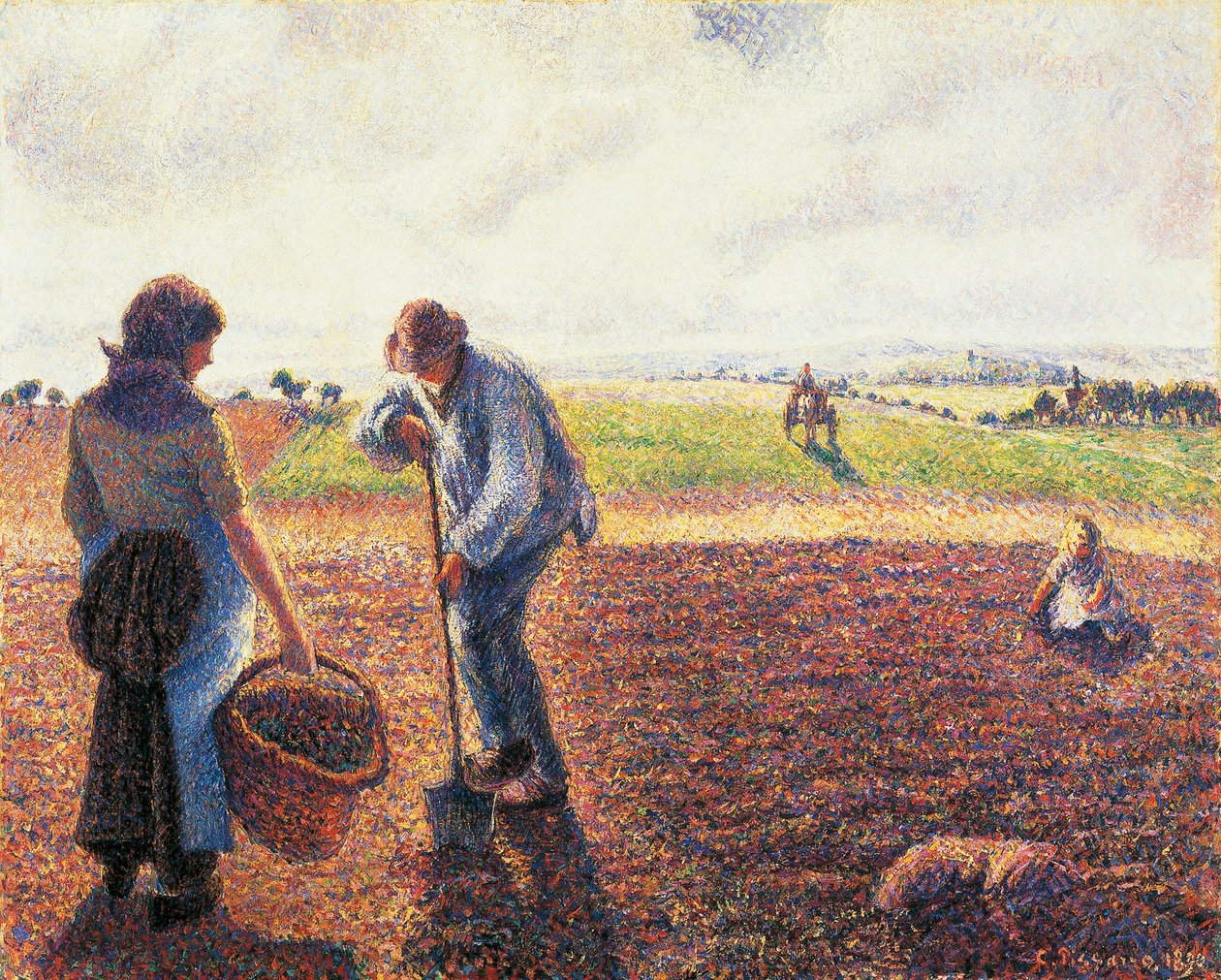 Campesinos en el campo, Eragny de Camille Pissarro