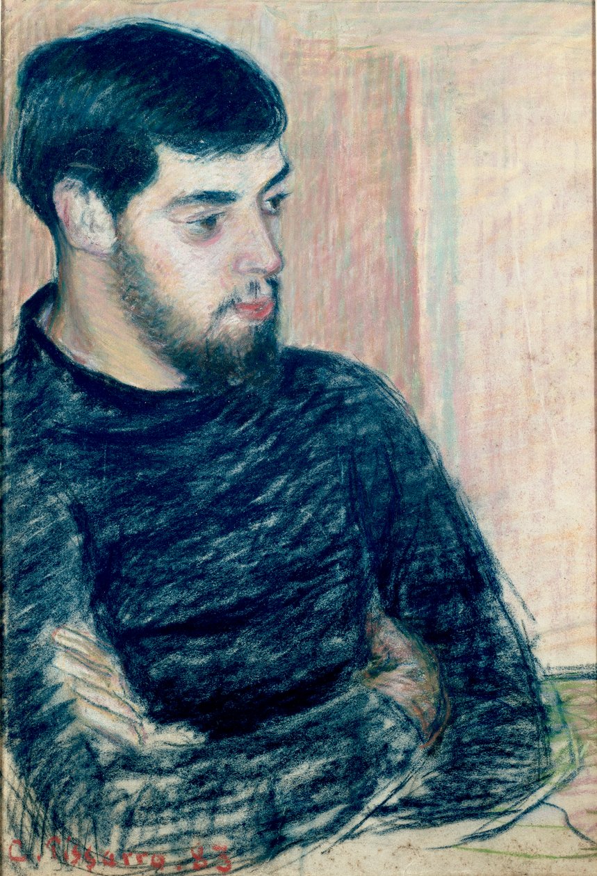 Retrato de Lucien Pissarro de Camille Pissarro