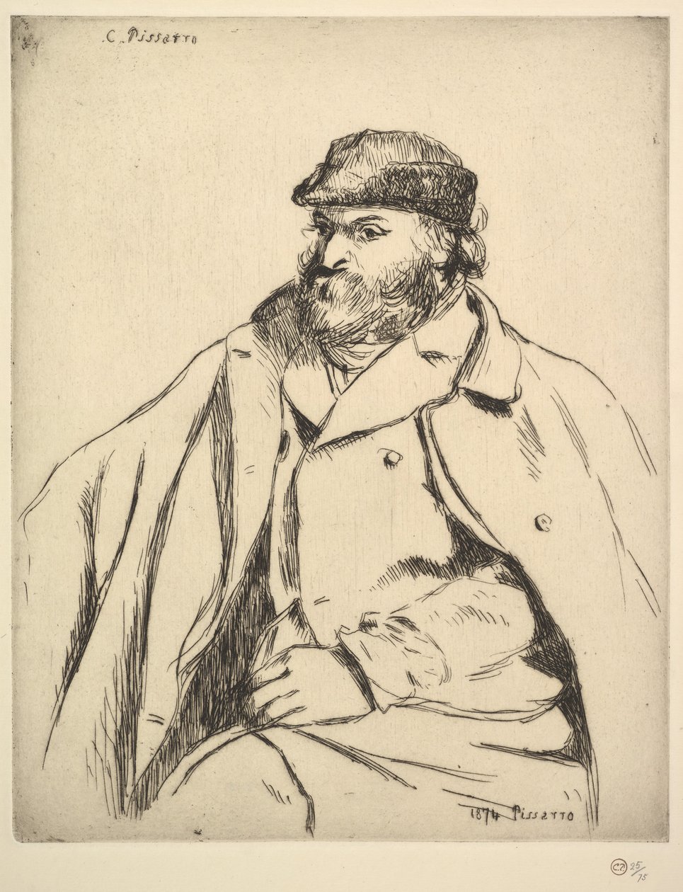 Retrato de Paul Cézanne, 1874 de Camille Pissarro