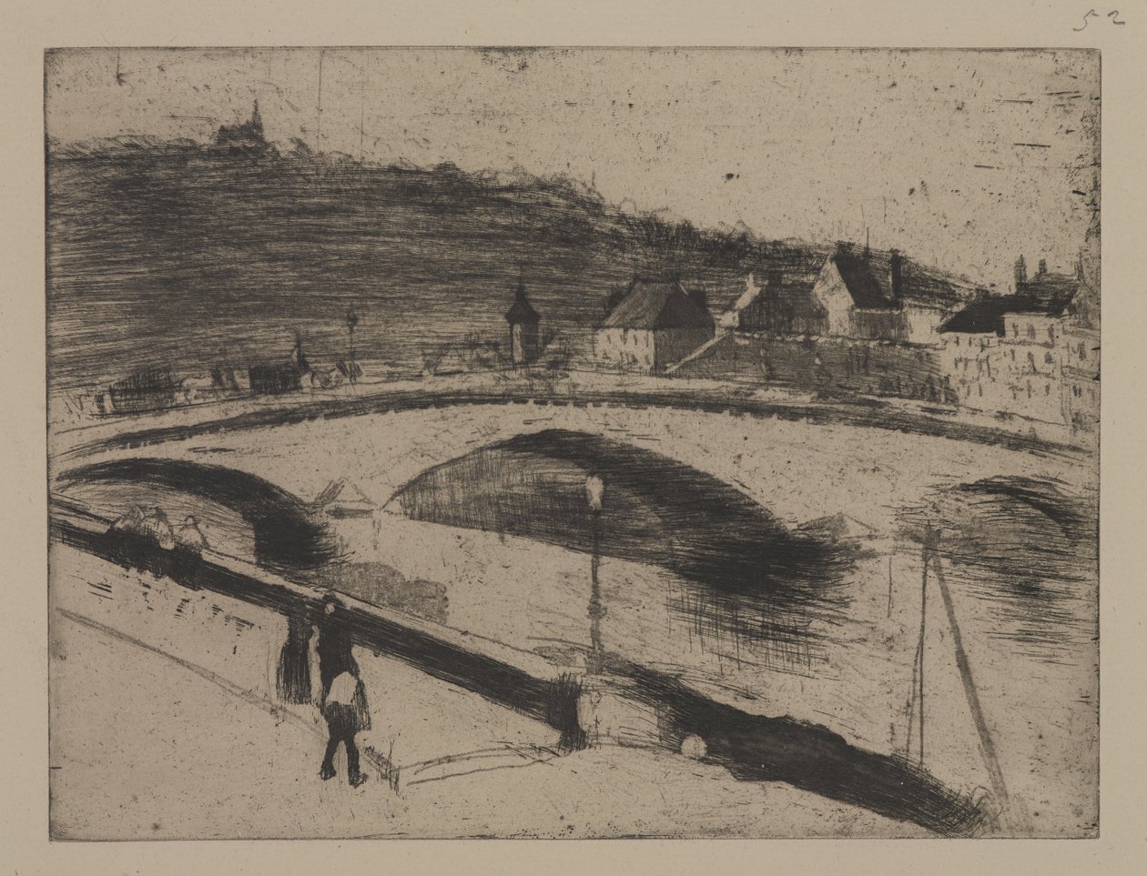 Puente de Piedra en Rouen de Camille Jacob Pissarro