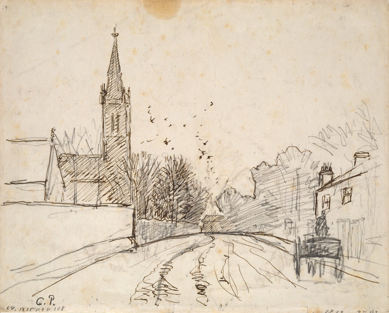 Estudio de Upper Norwood, Londres, con la Iglesia de Todos los Santos de Camille Pissarro