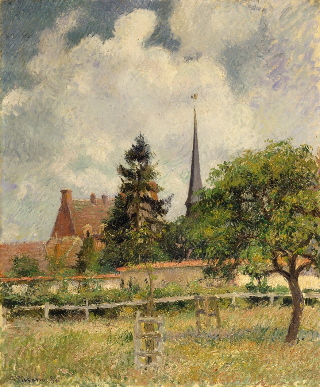 La iglesia en Eragny de Camille Jacob Pissarro