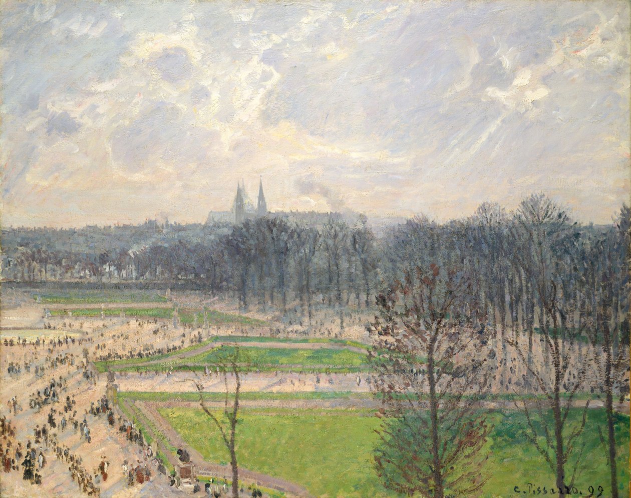 El jardín de las Tullerías en una tarde de invierno de Camille Jacob Pissarro