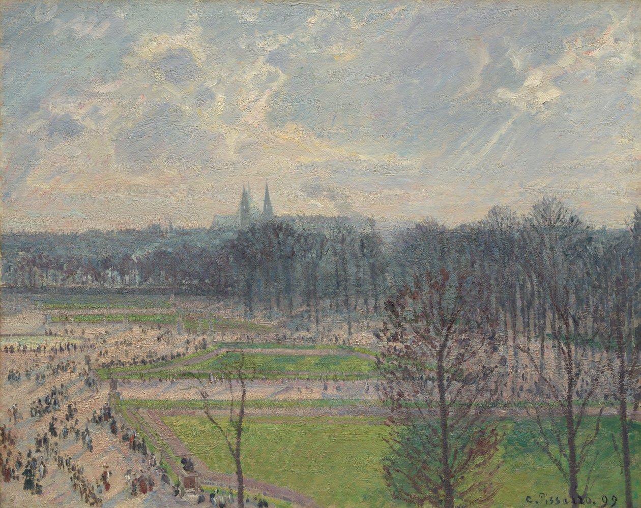 El Jardín de las Tullerías en una Tarde de Invierno de Camille Jacob Pissarro