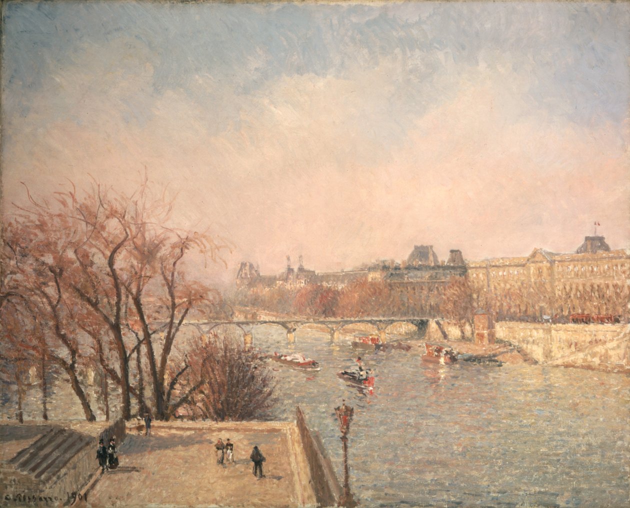 El Louvre: Por la mañana de Camille Pissarro