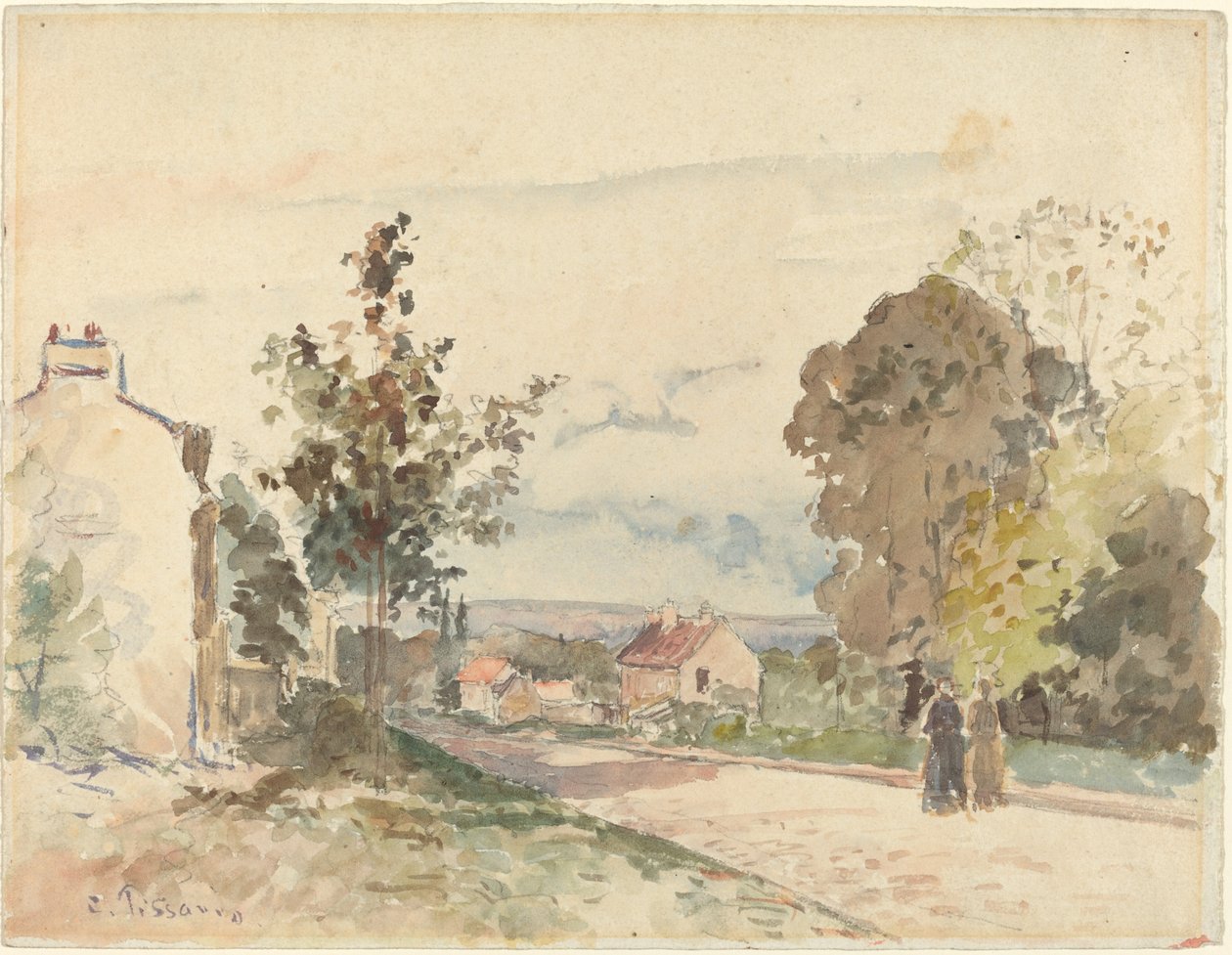 El Camino de Versalles a Louveciennes, c. 1872 de Camille Pissarro