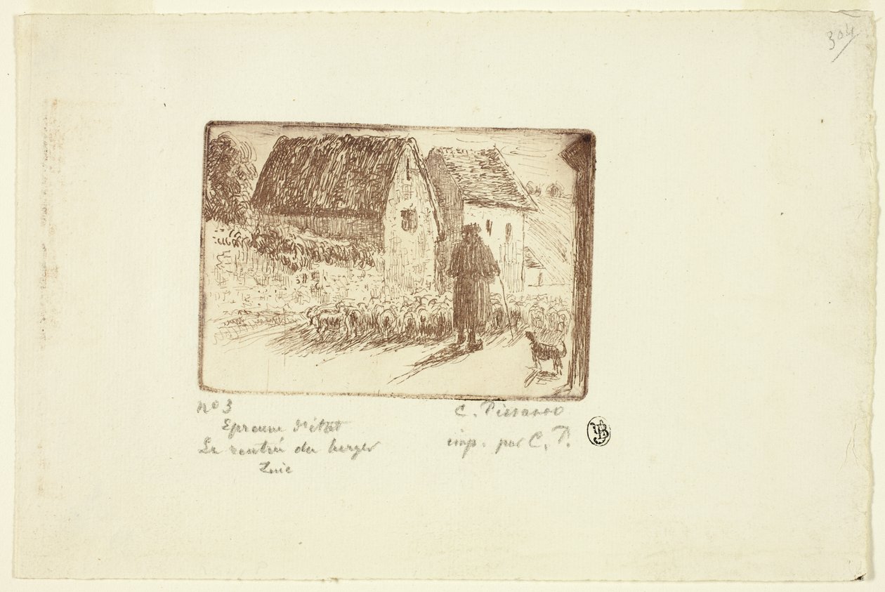 El regreso del pastor de Camille Pissarro