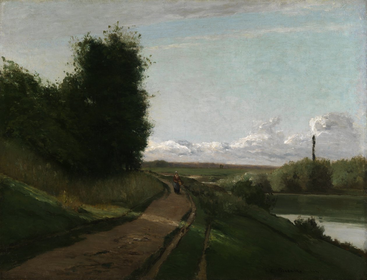 El camino de sirga de Bougival de Camille Pissarro