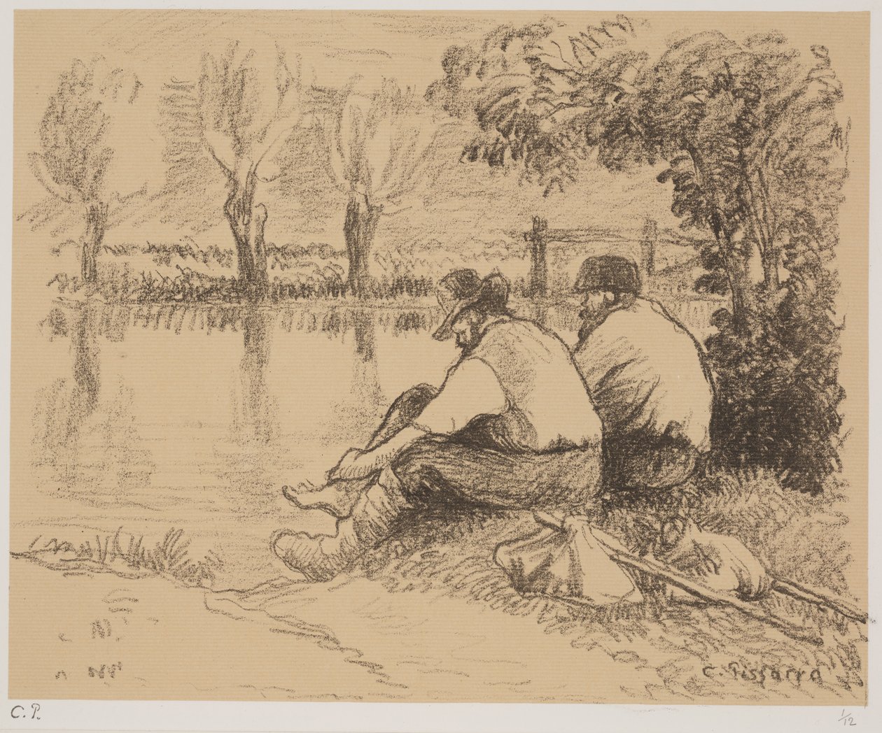 Los vagabundos, c.1894 de Camille Jacob Pissarro