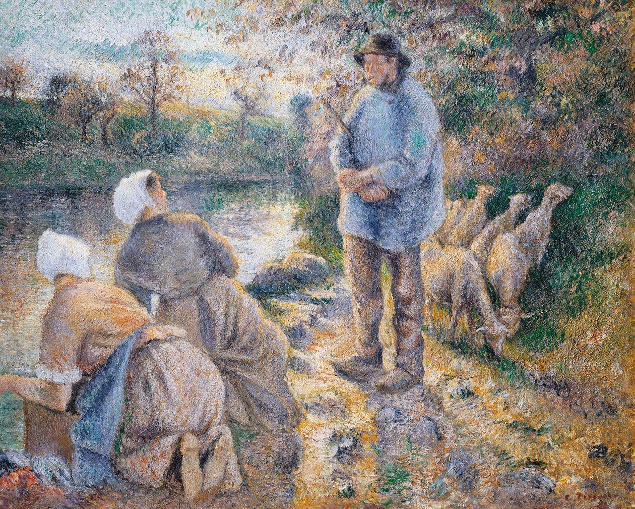 Las lavanderas, de Camille Pissarro de Camille Pissarro