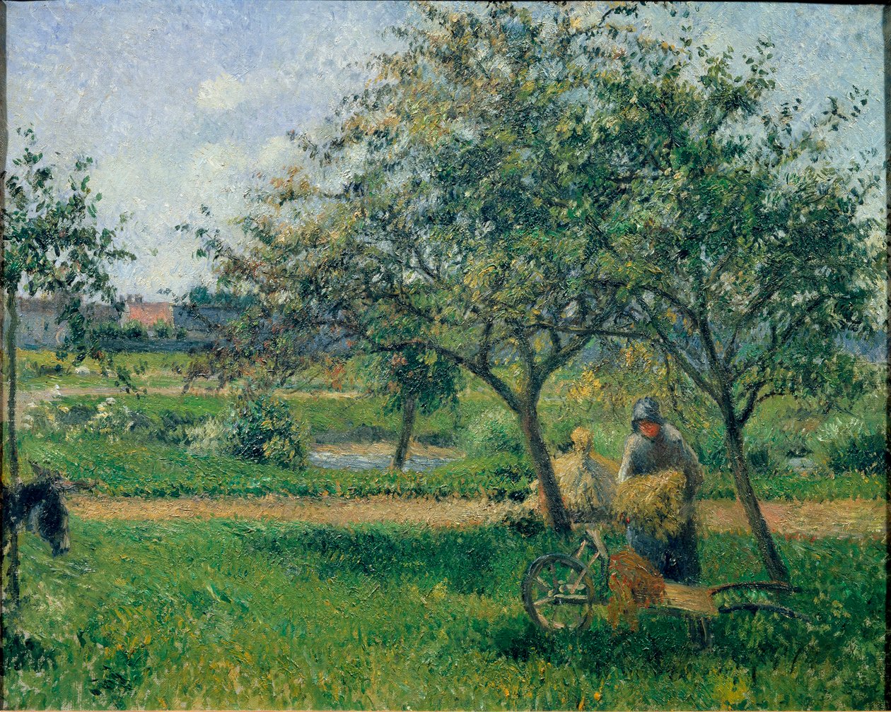 La carretilla, huerto, ca 1881 de Camille Jacob Pissarro