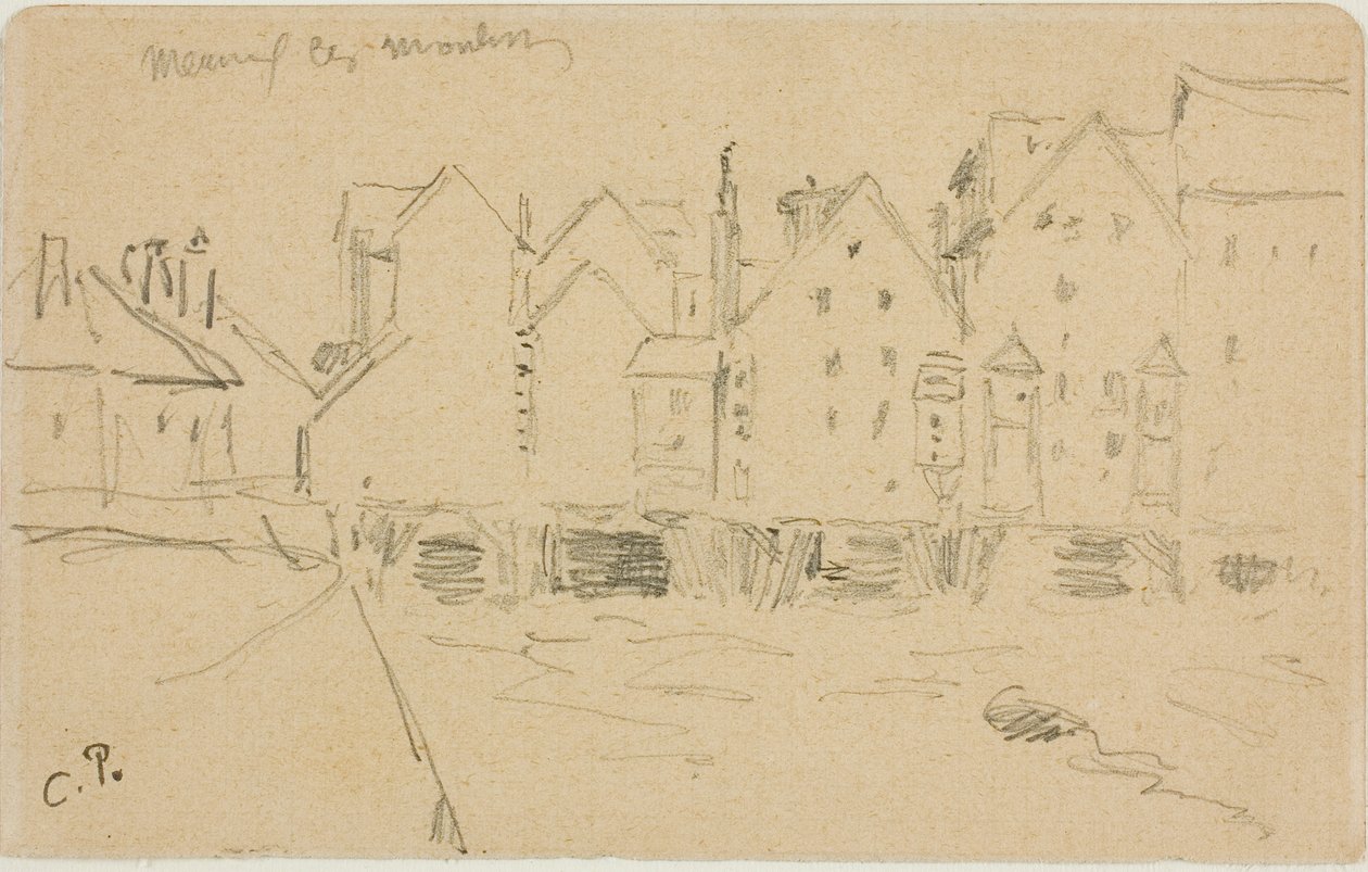 Molinos de agua en Meaux de Camille Pissarro