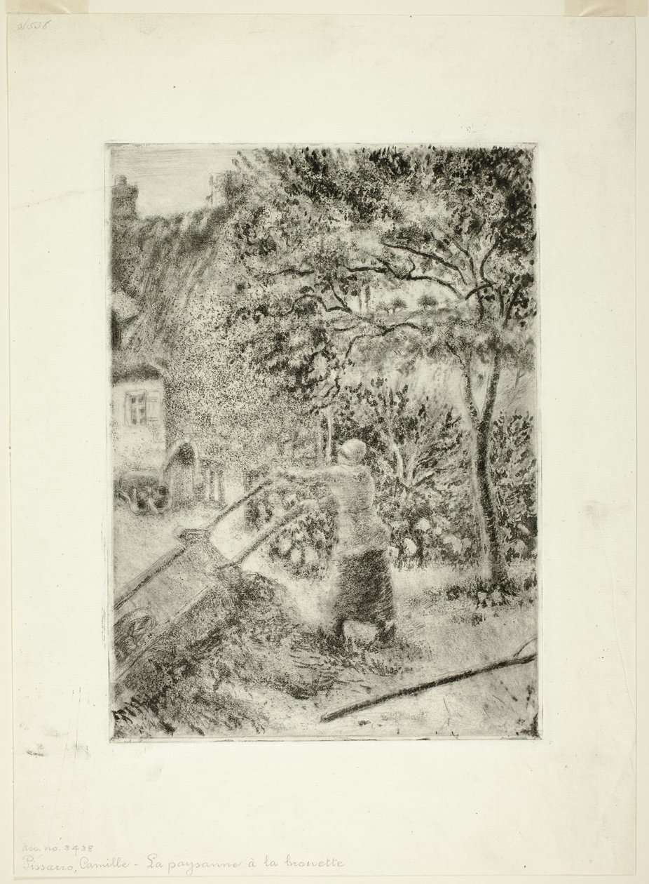 Mujer vaciando una carretilla de Camille Pissarro