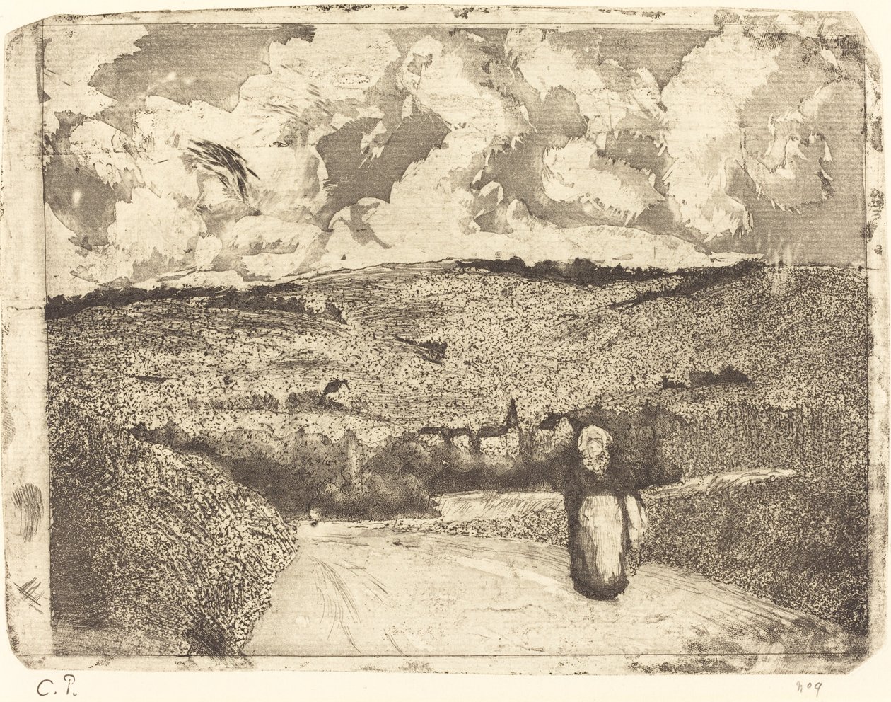 Mujer en el Camino de Camille Pissarro