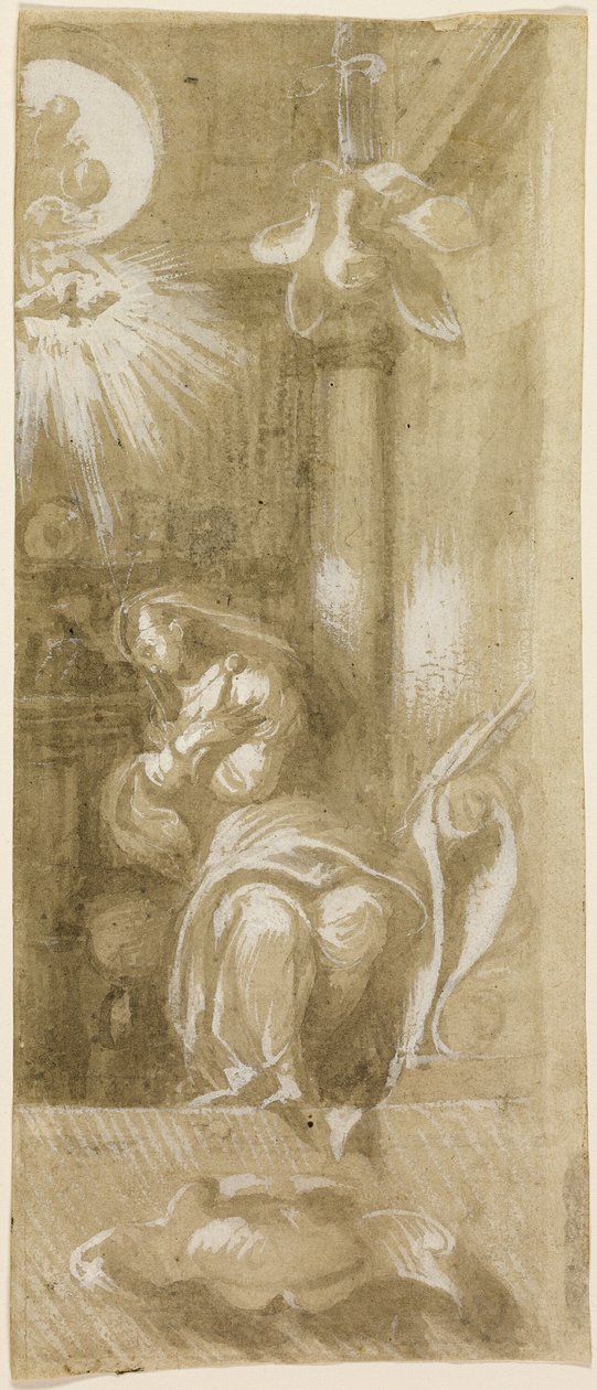 Estudio para la Virgen Anunciada de Camillo Boccaccino