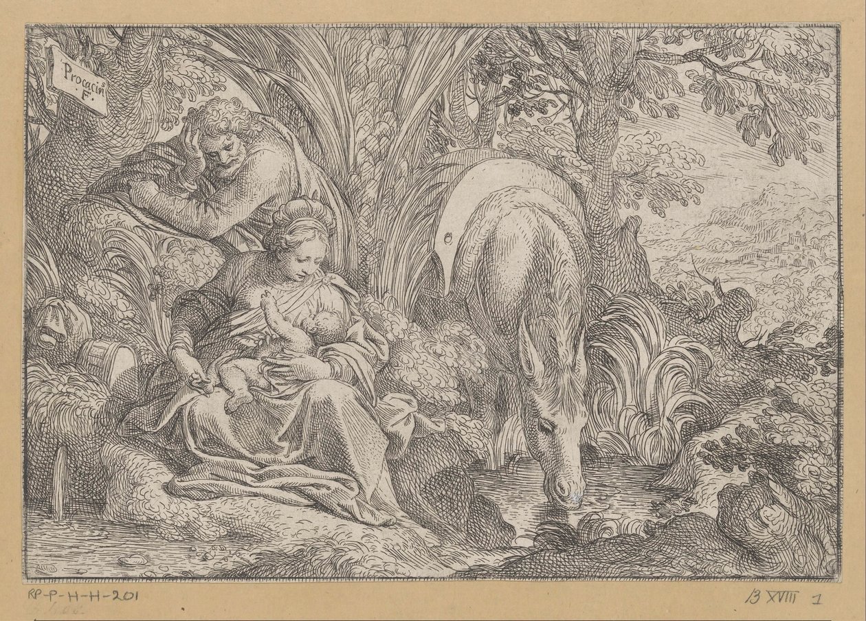 Descanso en la Huida a Egipto de Camillo Procaccini