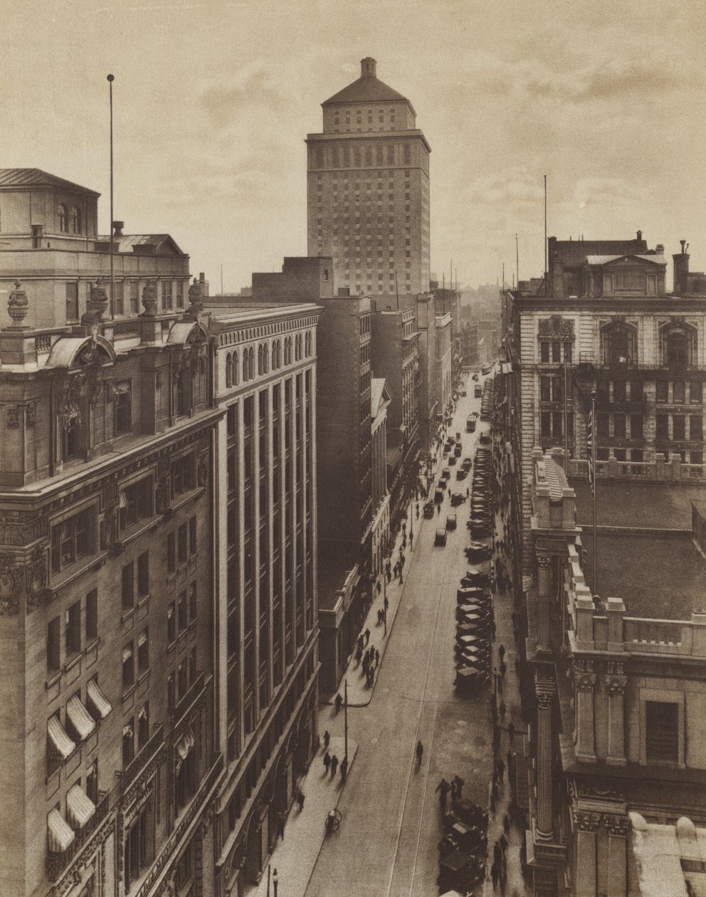 St James Street, el centro bancario y de negocios (foto b/n) de Canadian Photographer