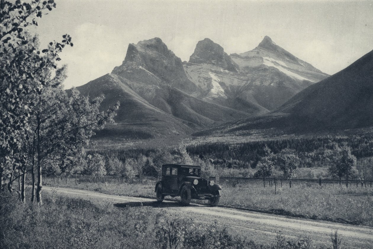 Las Rocosas canadienses: Three Sisters, Banff (foto en blanco y negro) de Canadian Photographer