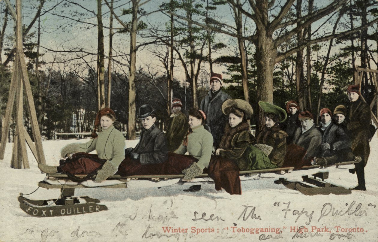Tobogganing, High Park, Toronto, Canadá (foto en color) de Canadian Photographer