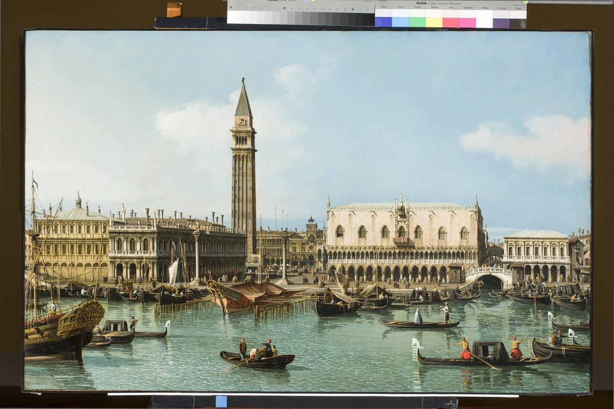 El Molo desde la cuenca de San Marcos, Venecia, c.1747-1750 de Giovanni Antonio Canal