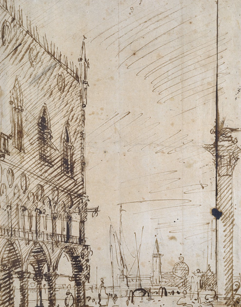 Venecia: El Ángulo Suroeste del Palacio Ducal de Giovanni Antonio Canal