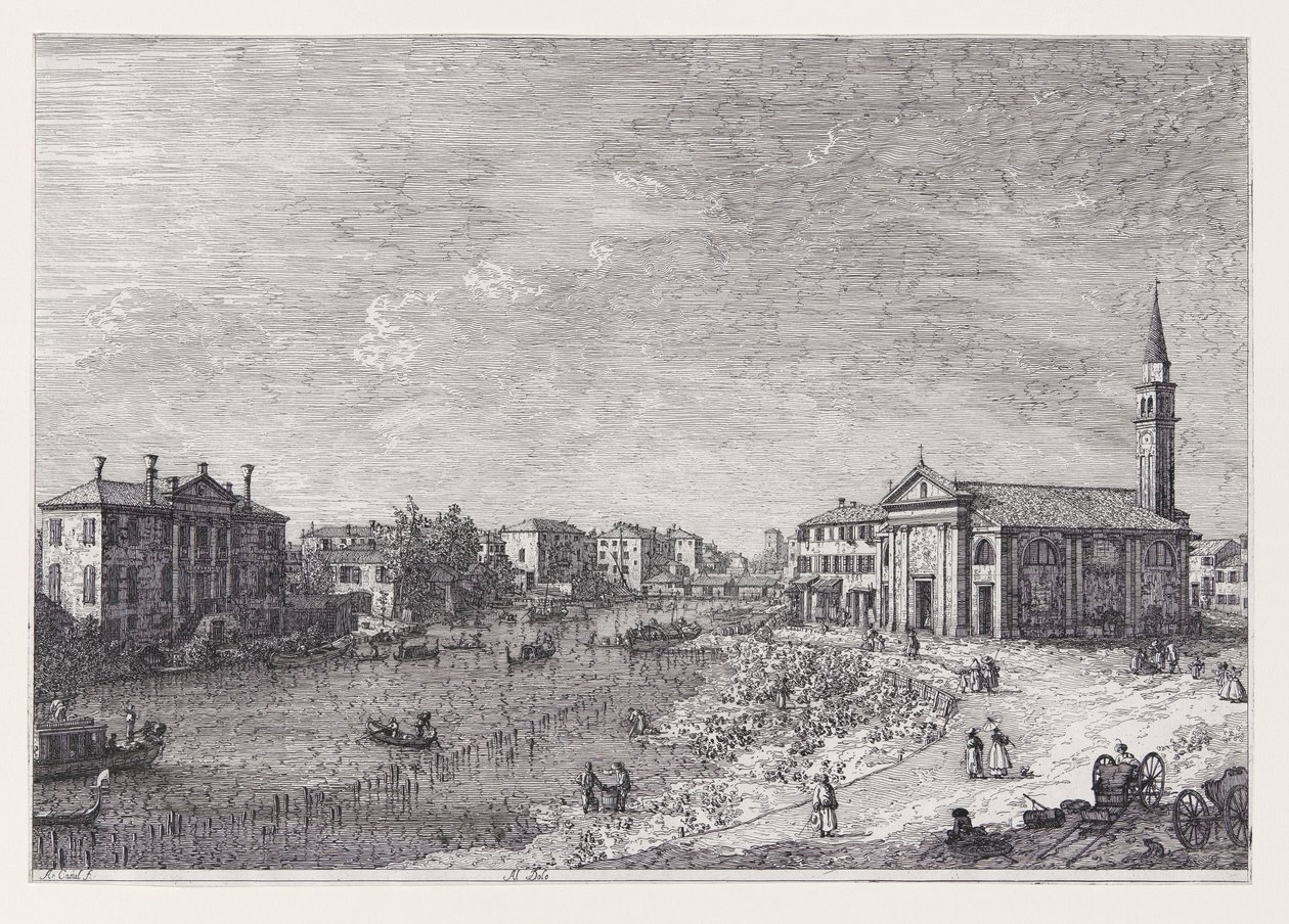 Al Dolo (At Dolo), de la serie Vedute (Vistas) de Canaletto (Giovanni Antonio Canal)