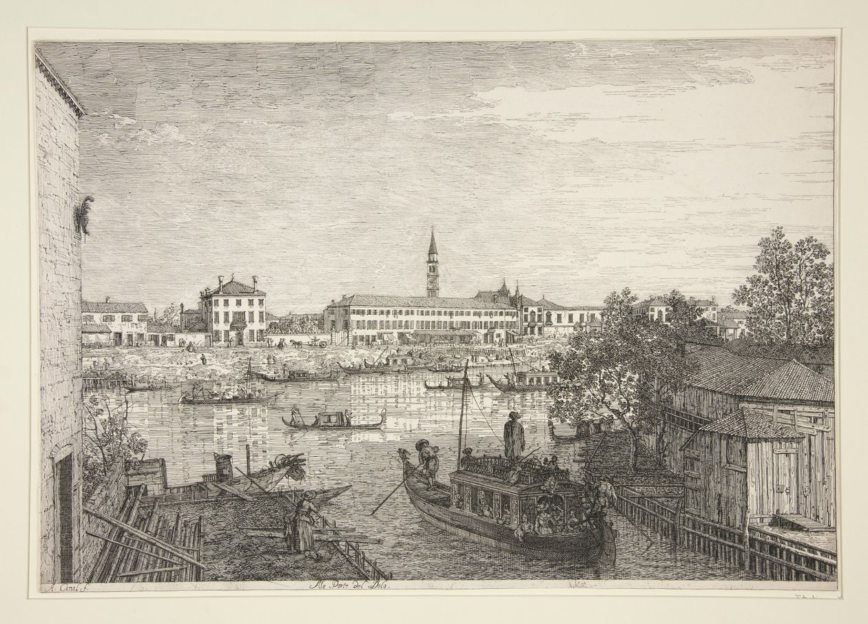 Ale Porte del Dolo (En las esclusas de Dolo), de la serie Vedute (Vistas) de Canaletto (Giovanni Antonio Canal)
