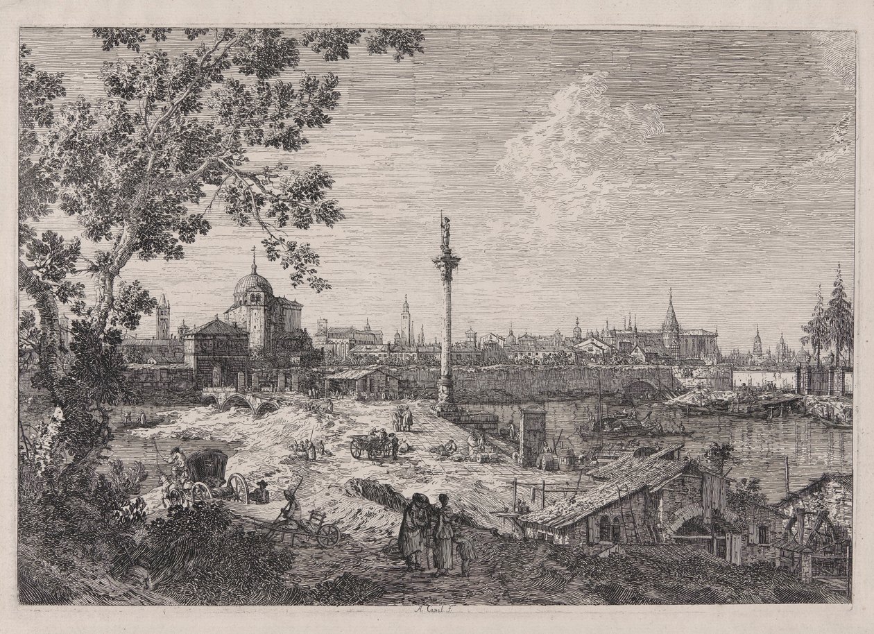 Vista imaginaria de Padua, de la serie Vedute (Vistas) de Canaletto (Giovanni Antonio Canal)