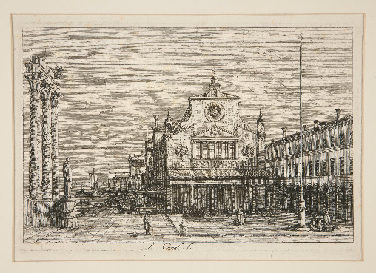 Vista imaginaria de S. Giacomo di Rialto, de la serie Vedute (Vistas) de Canaletto (Giovanni Antonio Canal)
