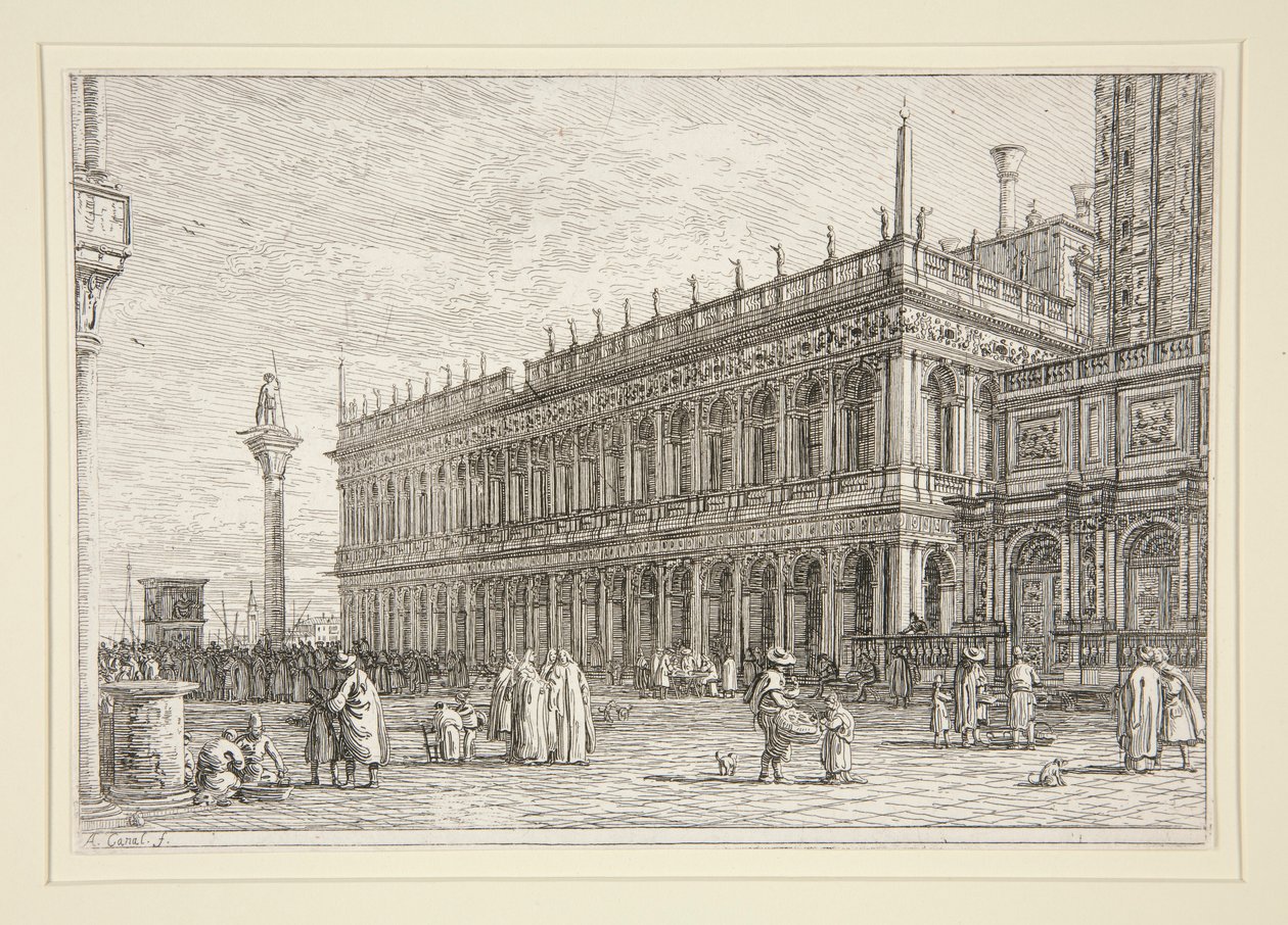 La librería. V., de la serie Vedute (Vistas) de Canaletto (Giovanni Antonio Canal)
