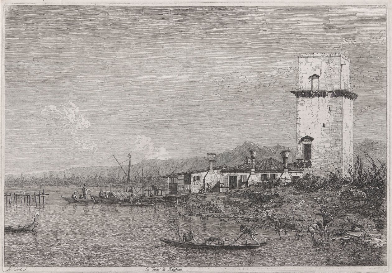 La Torre di Malghera (La Torre de Malghera), de la serie Vedute (Vistas) de Canaletto (Giovanni Antonio Canal)