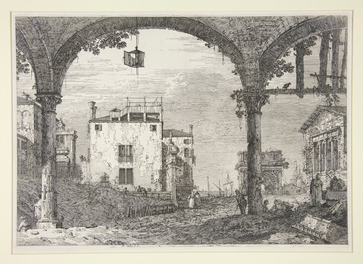 Le Portique a la Lanterne (El pórtico de la linterna), de la serie Vedute (Vistas) de Canaletto (Giovanni Antonio Canal)
