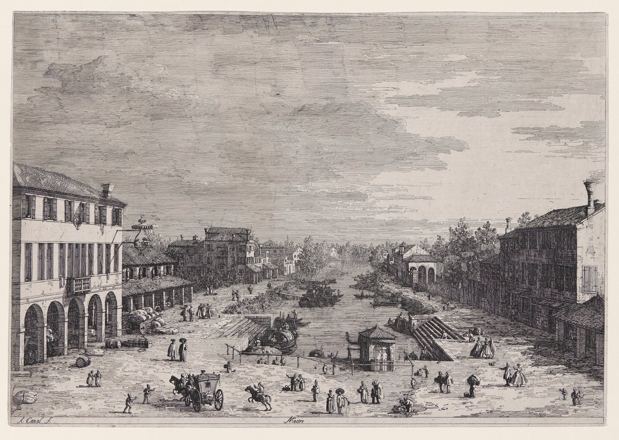 Mestre, de la serie Vedute (Vistas) de Canaletto (Giovanni Antonio Canal)