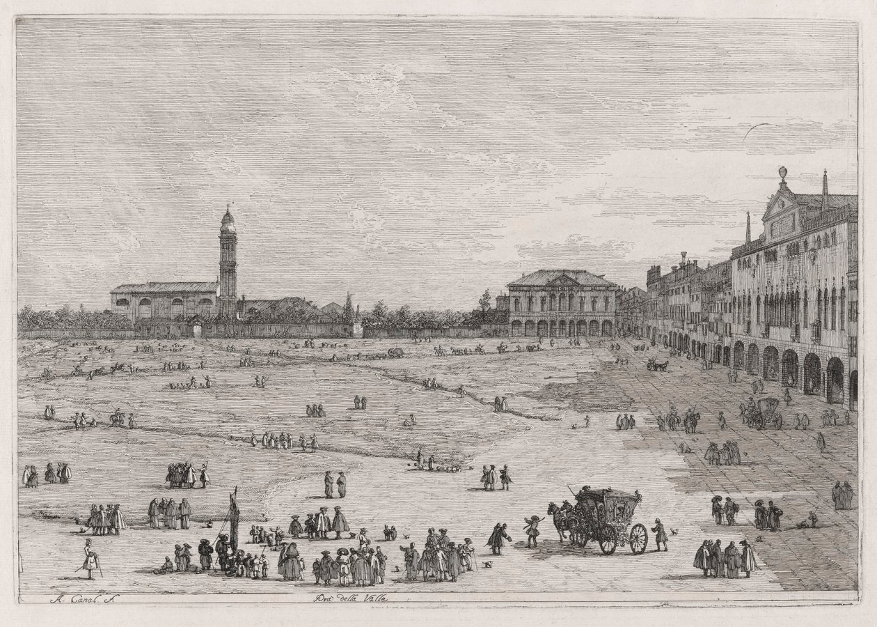 Pr? della Valle (Prato della Vale), de la serie Vedute (Vistas) de Canaletto (Giovanni Antonio Canal)