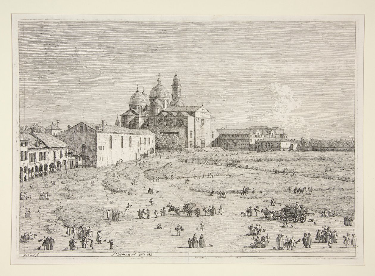 S. Giustina en Pr? della Valle, de la serie Vedute (Vistas) de Canaletto (Giovanni Antonio Canal)